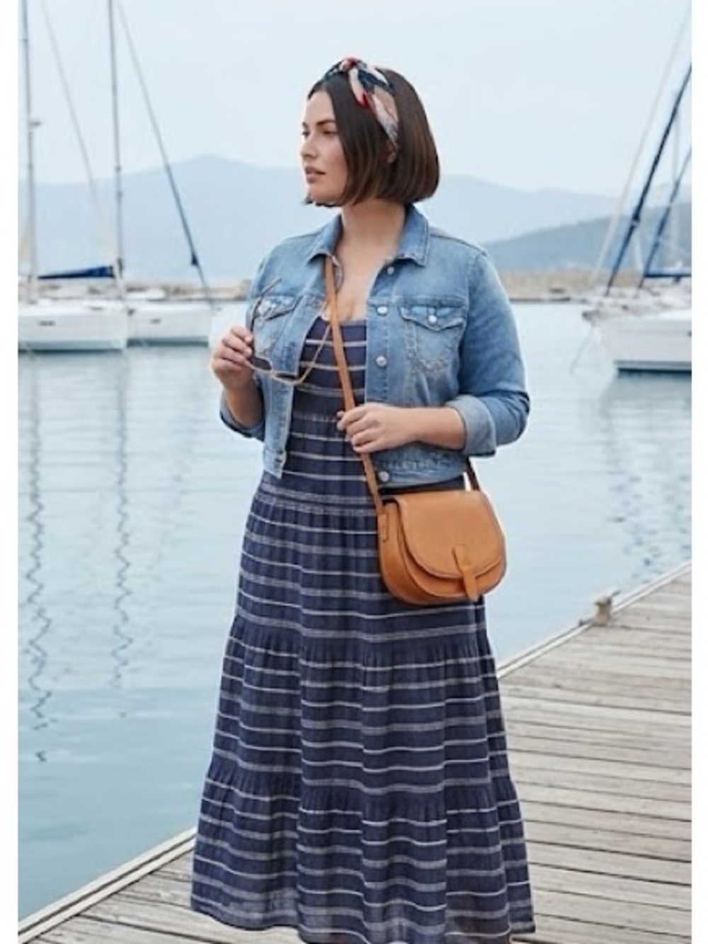 Striped Navy Spaghetti-Strap Maxi Dress